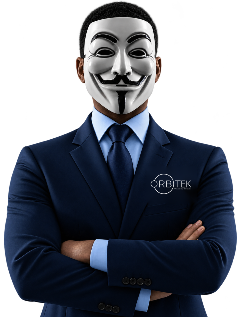 orbitek masked figure original logo transparent