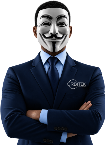 orbitek masked figure original logo transparent